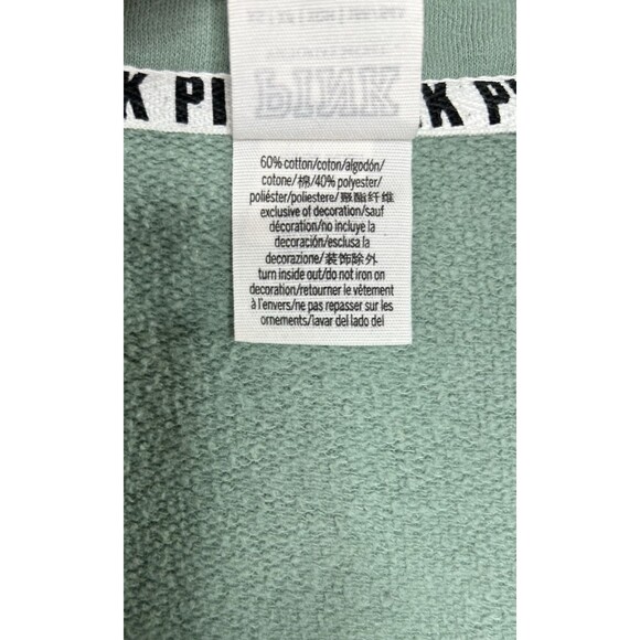 Victorias Secret PINK Quarter Zip Pullover Jacket Women's Size XS Green Dog Logo - Picture 12 of 12